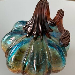 Beautiful crackled glass pumpkin.